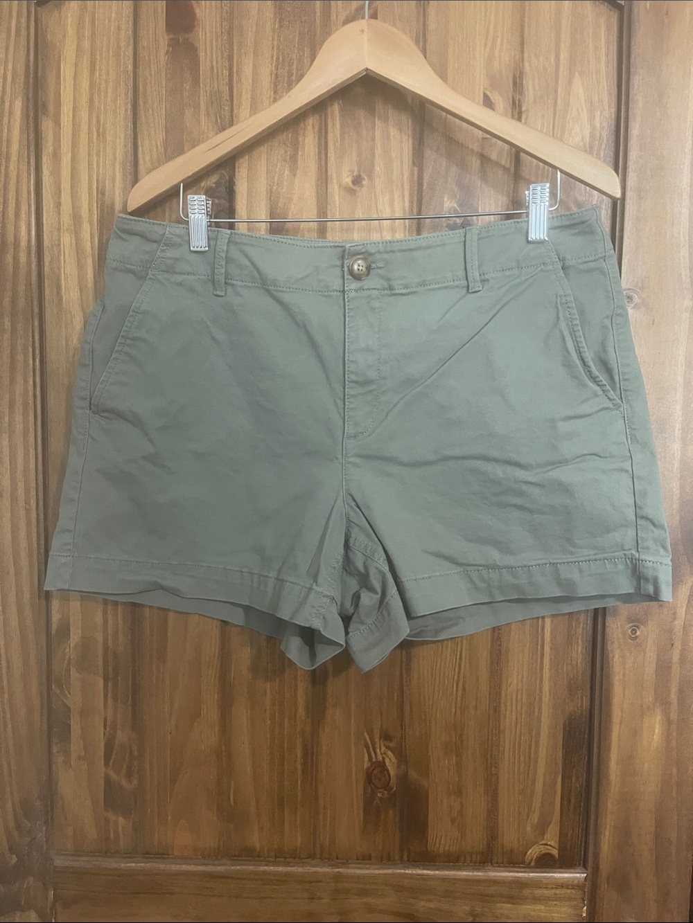 LOFT Olive Green Cotton Blend Chino Shorts